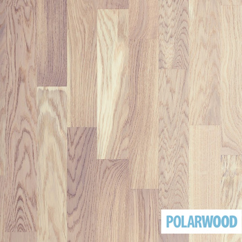 Паркетная доска Polarwood Дуб Ливинг белый матовый трехполосный Oak Living White Matt 3S