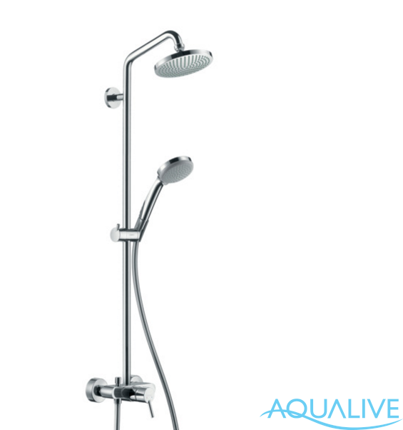 Hansgrohe Croma 100 1jet Showerpipe, с однорычажным cмесителем, ½’