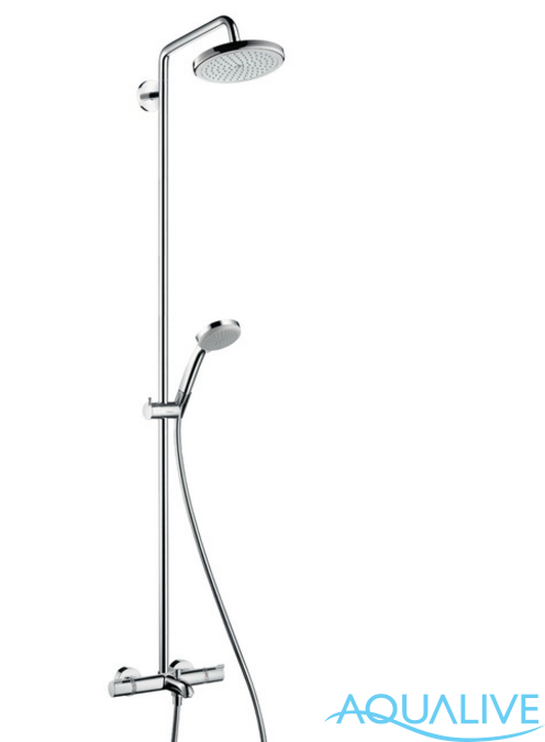 Hansgrohe Croma 220 Showerpipe для ванны, поворотный держатель 400 мм, ½’ Душевой комплект