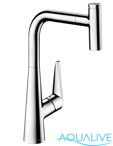 Hansgrohe Talis Select S 300 Смеситель для кухонной мойки с выдвижным изливом (сталь)