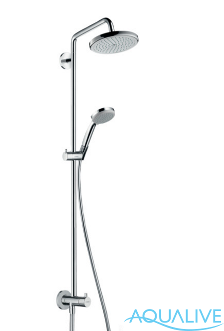 Hansgrohe Croma 220 Air 1jet Showerpipe Reno, поворотный держатель 400 мм, ½’ Душевой комплект